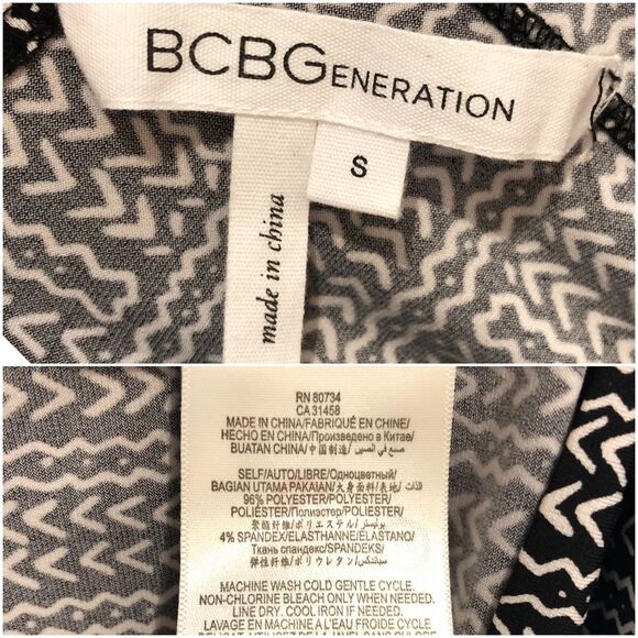 BCBGeneration Shirred Waist Tribal Print Dress S - Picture 8 of 8
